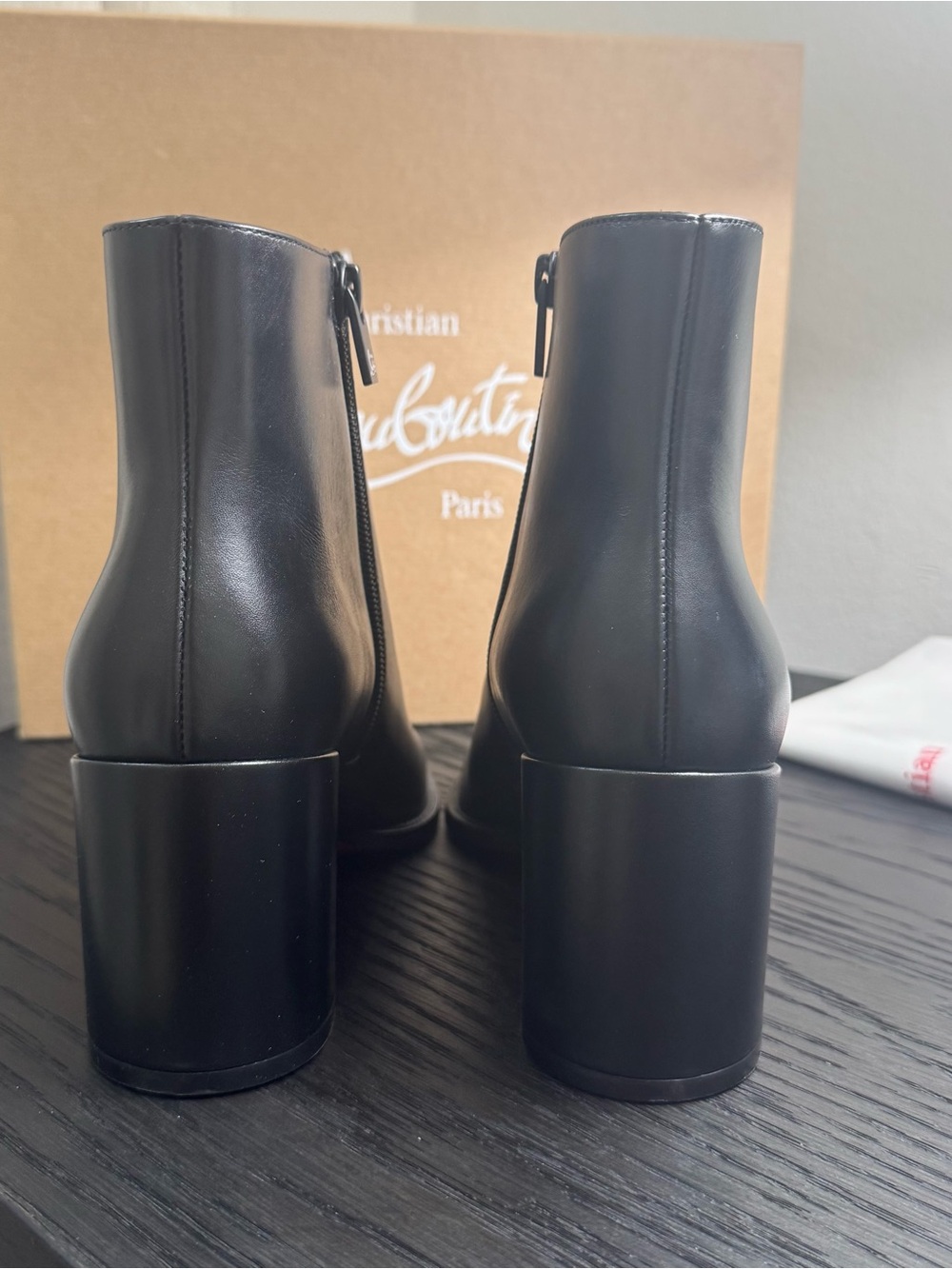 Christian Louboutin Adoxa 70 Leather Booties Black 37 - Picture 7 of 10